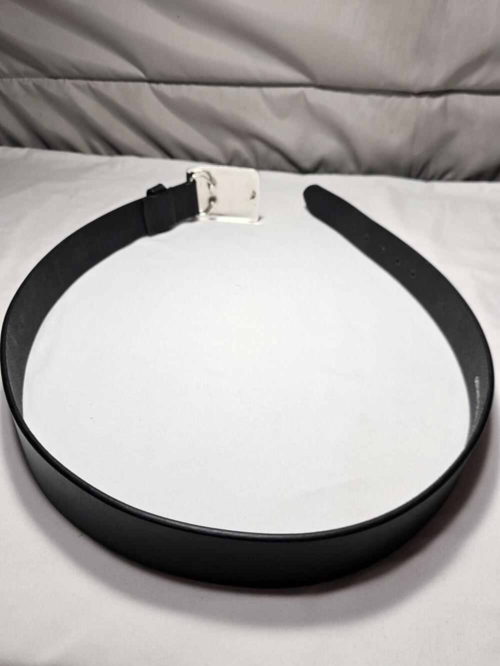 SILPADA Designs Black Italian Leather BELT Silver Square Buckle Womens Large - Picture 7 of 11